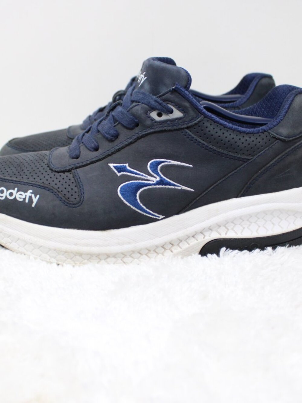 GDefy Gravity Defyer Shoes Mens 10 Black/Blue Support Comfort Walking Athletic